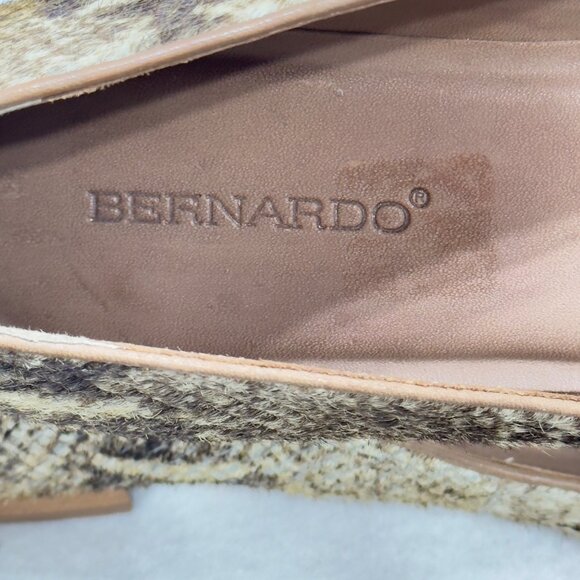 BERNARDO Womens Emma Snake Embossed Genuine Calf Hair Loafer Flat Size 11M - Picture 8 of 11
